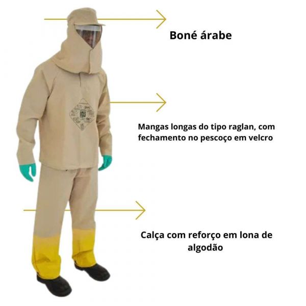 Conjunto Defensor Epi Tamanho G33 Lavável Prime Epi