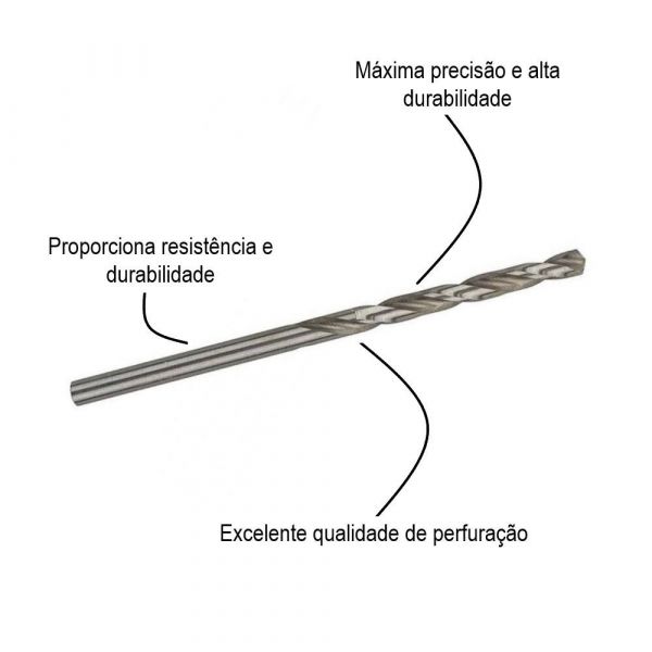 Broca para Metal Bosch Aço Rápido HSS-G 4mm
