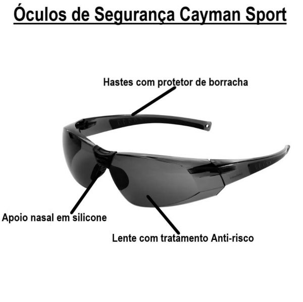 Óculos de Segurança Cayman Sport Carbografite