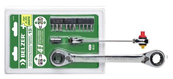 Jogo de Chaves Quadbox 4 em 1 com 13 Peças - Belzer