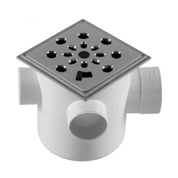 Caixa Sifonada Quadrada 3 Entradas com Grelha Anti-Inseto Astra