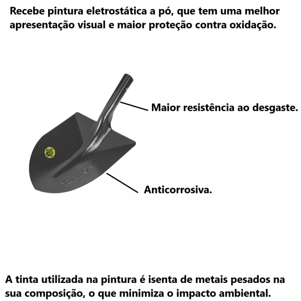 Pá de Bico em Aço sem Cabo Tramontina 77405/034