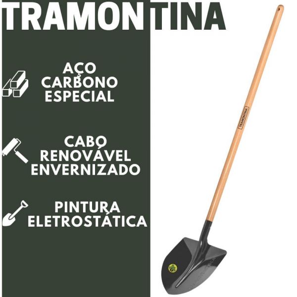 Pá de Bico Tramontina 459/40 Cabo de Madeira 120 cm 