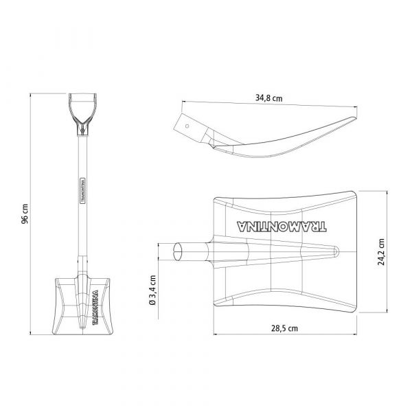 Pá Quadrada com Cabo 71 cm Tramontina