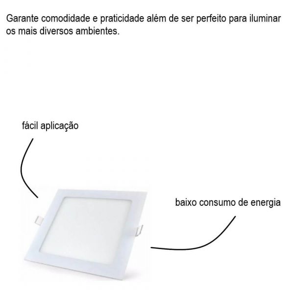 Painel Led Quadrado Embutir 18W GLight