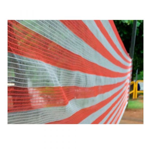 Tela Tapume Tecido Laranja e Branco 1,20X50m Plastcor