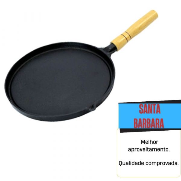 Panela Chapa Redonda Lisa com Cabo Santa Barbara