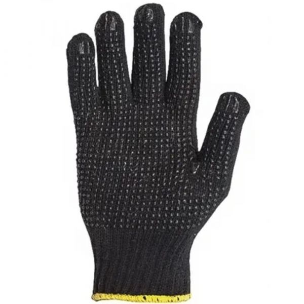Luva de Segurança Malha 4 Fios Pigmentada Preta Kalipso