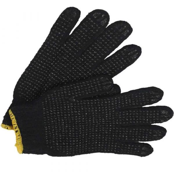 Luva de Segurança Malha 4 Fios Pigmentada Preta Kalipso