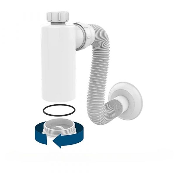 Sifão Copo para Lavatório Branco Blukit