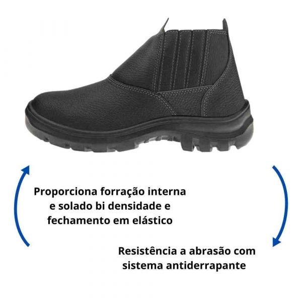 Botina Bi Elástico Bico de Aço N°39 Vulcaflex