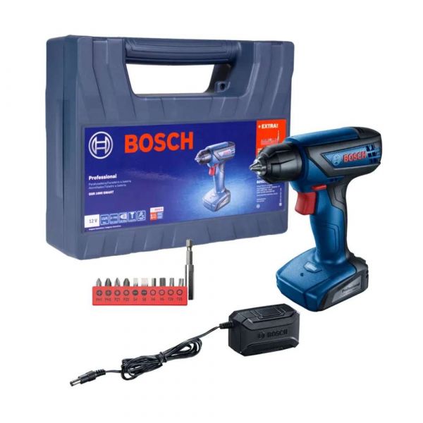 Parafusadeira Furadeira a bateria Bosch GSR 1000 Smart 12V 10 bits e maleta