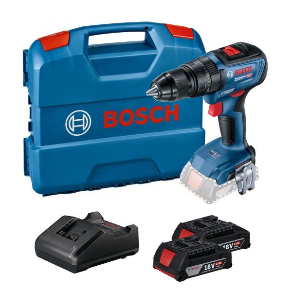 Parafusadeira Furadeira de Impacto Brushless GSB 18V-50 2 Baterias Bosch