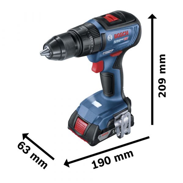 Parafusadeira Furadeira de Impacto Brushless GSB 18V-50 2 Baterias Bosch