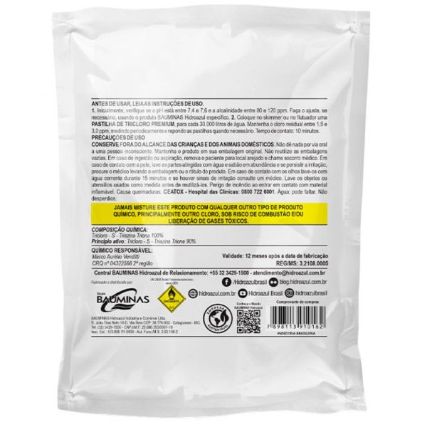 Pastilha Premium Desinfecção de Água 200g Hidroazul