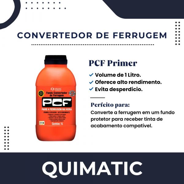 PCF Primer Convertedor De Ferrugem 1L Quimatic