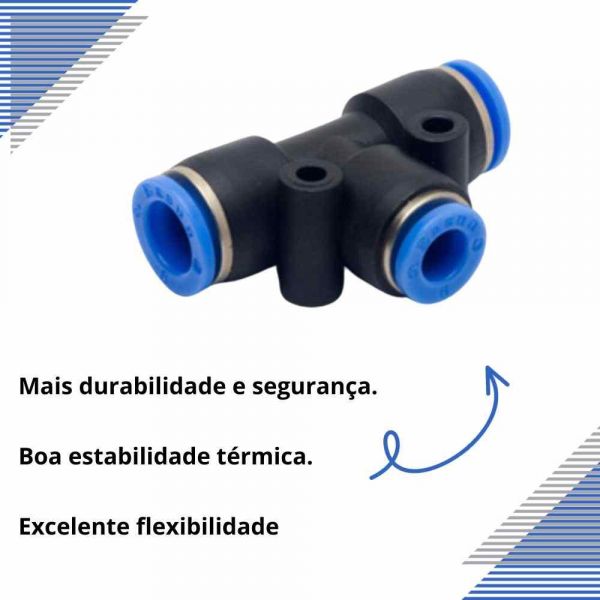 Tê União Instantânea 08mm Plástico SBU