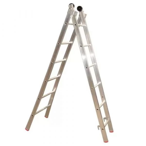 Escada Profissional Alumínio 2 Lances 6 Degraus Alulev