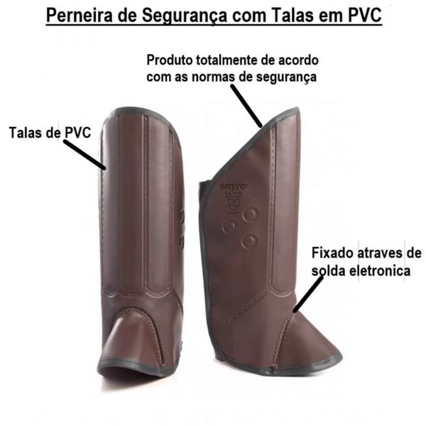 Perneira de Segurança com Talas em PVC e Velcro Sayro