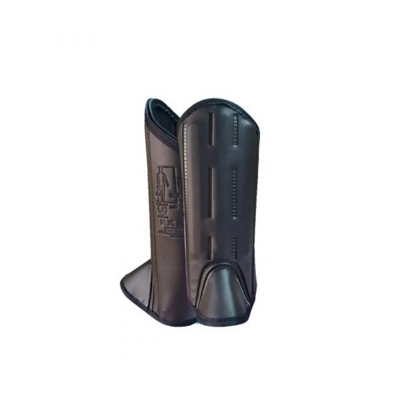 Perneira De Couro Proteção Com 3 Talas Velcro Sayro