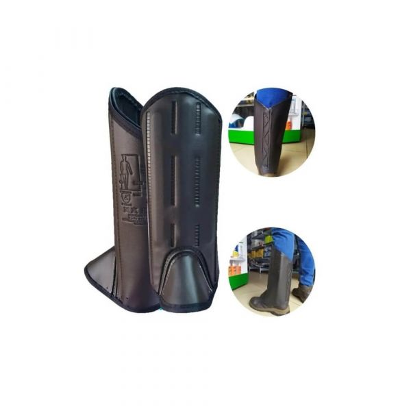 Perneira De Couro Proteção Com 3 Talas Velcro Sayro