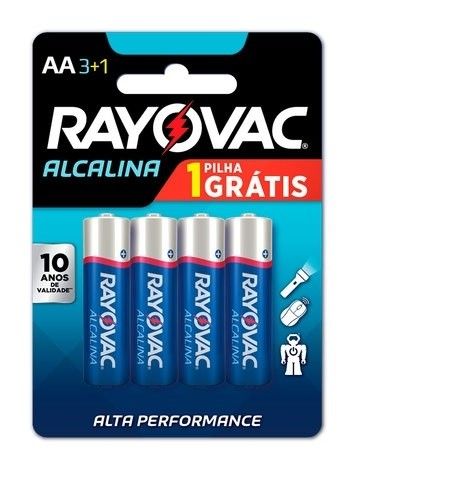 Pilha Alcalina AA 4und Rayovac
