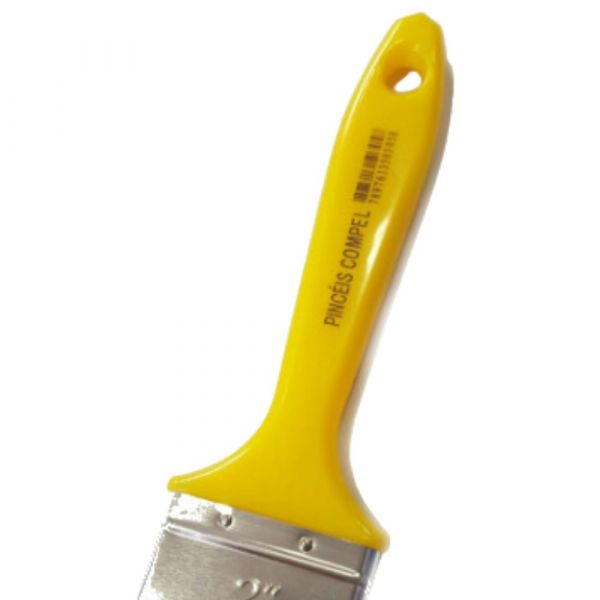 Pincel Trincha Gris 2” Cabo Amarelo Pincéis Compel