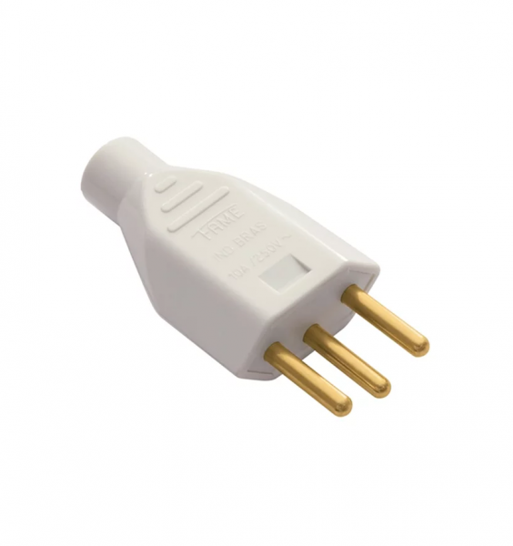 Plugue Elétrico Bipolar 10a Com Aterramento 1491 Fame