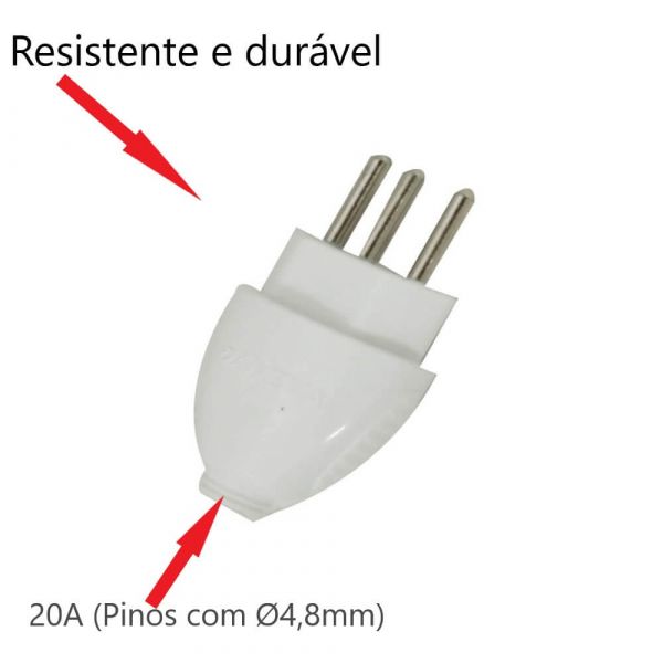 Pino Elétrico Macho 3 Pino 20a Daneva 1616