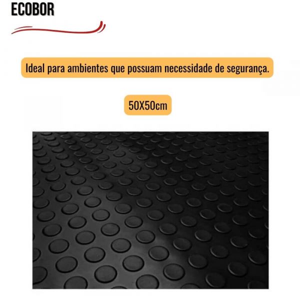 Piso de Borracha Moeda placa 50x50cm Ecobor