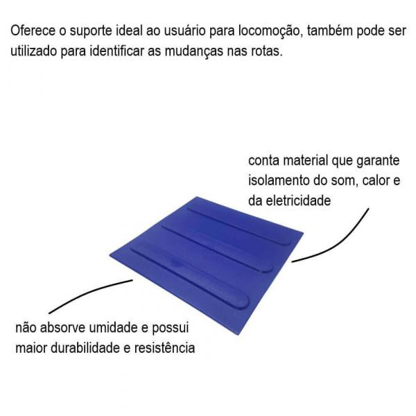 Piso Tátil Direcional Azul Wat