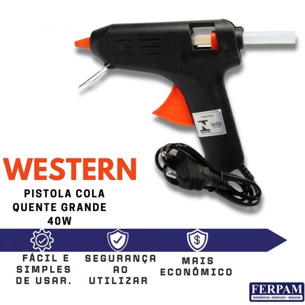 Pistola Cola Quente Grande 40W Western
