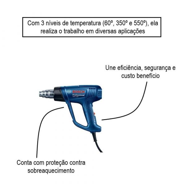 Soprador térmico Bosch GHG 180 1800W 220V