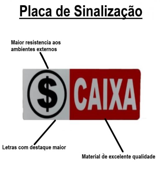 Placa de Sinalização 19X7cm CAIXA