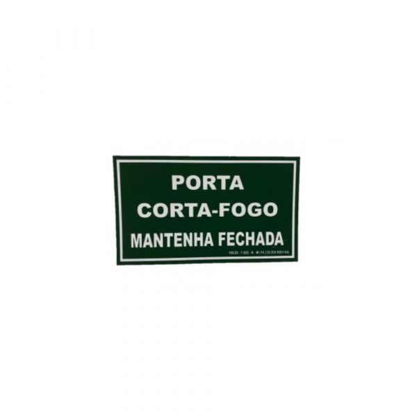 Placa de Sinalização 30 X 18 cm Luminescente Porta Corta Fogo