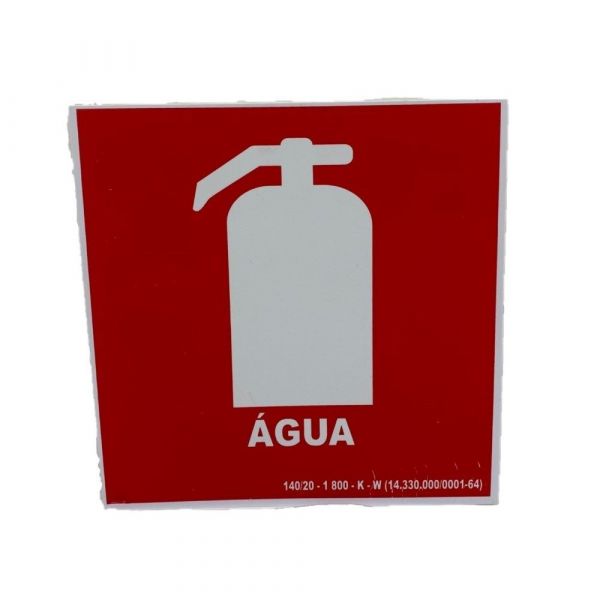 Placa de Sinalização Fotoluminescente 25X25cm Extintor Água