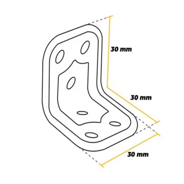 Placa Junção Dobrada 30x30x30x2,2mm 749AT33 Aldeghi