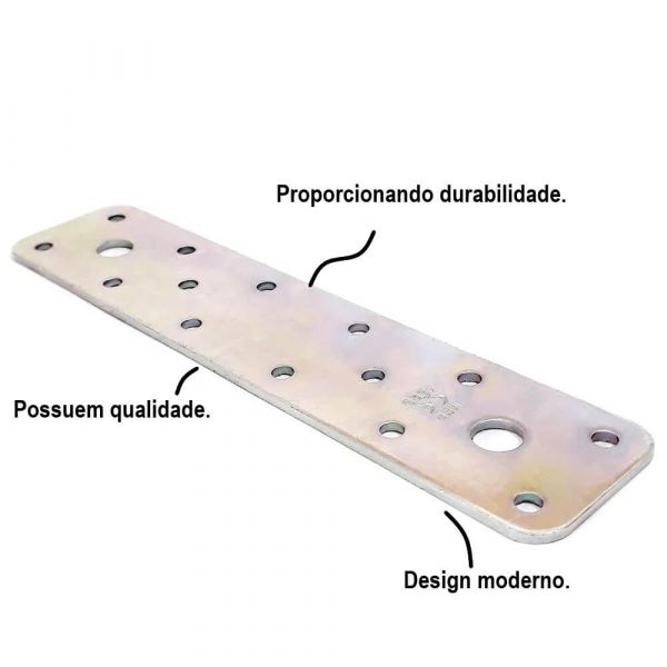 Placa Junção Reta 206x20x4mm 767AT200 Aldeghi