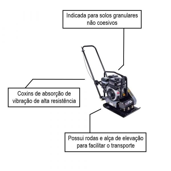 Placa Vibratória Gasolina TPC60W-XP Toyama