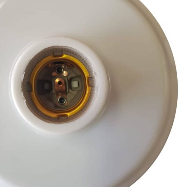 Plafon Plástico Branco Com Bocal De Porcelana Foxlux