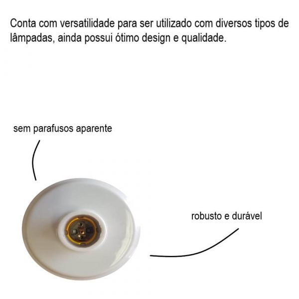 Plafon Plástico Branco Com Bocal De Porcelana Foxlux