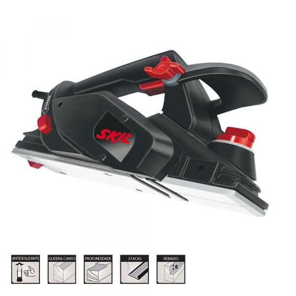 Plaina Skil 1555 550W 220V Com 2 Lâminas e 1 Chave Troca Lâminas