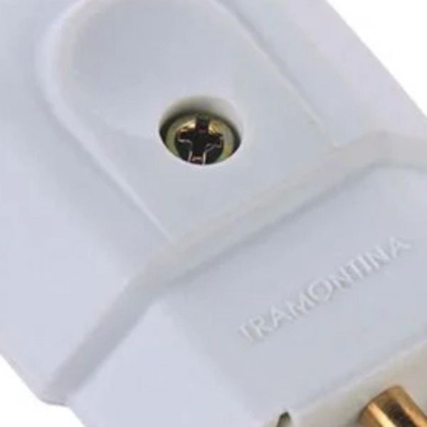Plugue Macho 2P+T 10 A 250 V Branco Tramontina