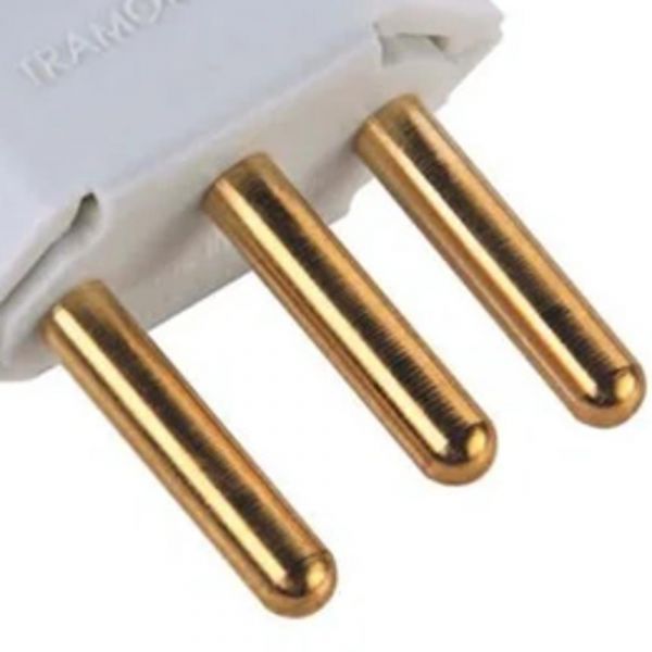 Plugue Macho 2P+T 10 A 250 V Branco Tramontina