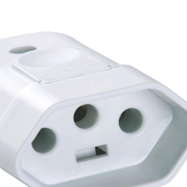 Plugue Fêmea 2P+T 250 V 10 A Branco Tramontina