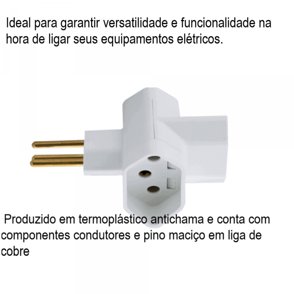 Plugue Fêmea T 2P+T 10 A 250 V Branco Tramontina 57400080