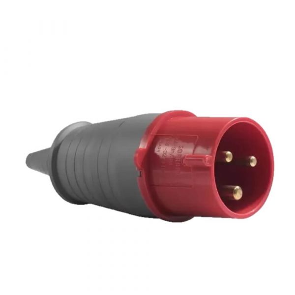 Plugue Industrial 2P+T 32A 380V Vermelho Soprano