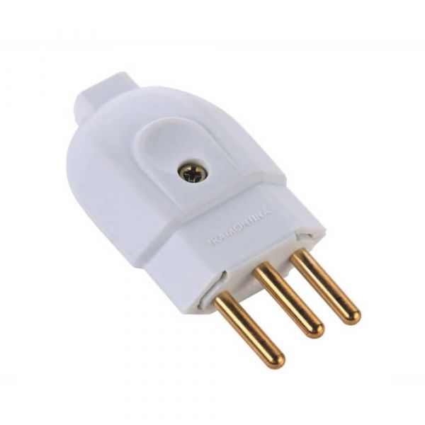 Plugue Macho 2P+T 250V 20A Branco Tramontina