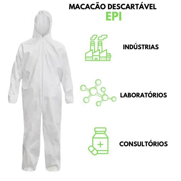 Macacão Pronex em TNT Descartável Branco XXG Nexus