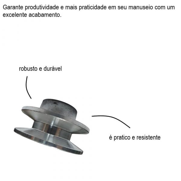 Polia Alumínio 70mm 1 Canal Perfil A Mademil